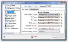 ChrisTV - Driver Settings Tab