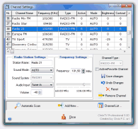 Channel Settings Window - Radio Mode